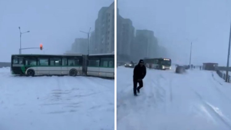 Астанада автобустар жүре алмай жатыр