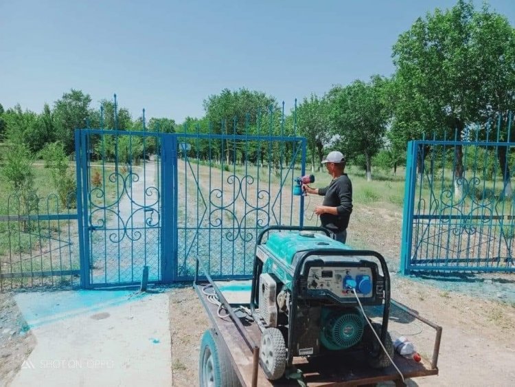 Түркістан: Созақта көркейту, көгалдандыру жұмыстары қарқынды жүріп жатыр