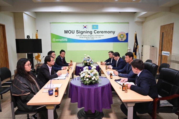 Түркістан облысының делегациясы Кореяның фармацевтикалық компаниясымен меморандумға қол қойды